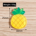 DIY pineapple resin accessory in yellow and green with glitter, size 25x18mm - Simulation Glitter Pineapple / 10 Pieces Pack