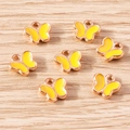 7 pack of yellow enamel butterfly charms with rose gold alloy frame for DIY jewelry - 30 Pieces / Yellow Butterfly (YD1841huangse)