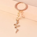 Portachiavi a forma di serpente dorato con strass scintillanti per borsa e chiavi - Oro