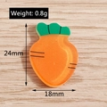 Flatback carrot resin charm for DIY crafts with orange glitter finish 24x18mm - Simulation Glitter Carrot / 10 Pieces Pack