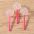 Ciondoli colorati a forma di lecca-lecca con glitter e bastoncini rosa per gioielli fai da te - Confezione da 10 / Bianco