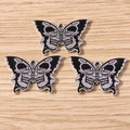 Gothic butterfly skull pendants in black and silver alloy for DIY jewelry making - Skull Butterfly (YD1926) / 10 Pieces Pack