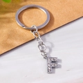 Silver letter F keychain with sparkling rhinestones for handbags and keys - Letter F(YZ408F)
