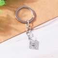 Silver letter H keychain with sparkling rhinestones for handbags and luxury accessories - Letter H(YZ408H)