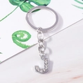 Silver alphabet J keychain with sparkling crystals for stylish handbag decoration - Letter J(YZ408J)
