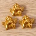 Golden cherub angel pendants with wings for DIY jewelry making and home decor accessories - Flute Playing Style / 10 Pieces Pack