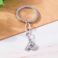 Sparkling silver crystal letter P keychain with rhinestones for bags and accessories - Letter P(YZ408P)