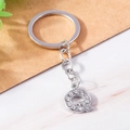 Silver letter Q keychain pendant with sparkling crystals and metal ring accessory - Letter Q(YZ408Q)