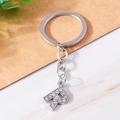 Silver alphabet letter R keychain pendant with sparkling rhinestones for accessories - Letter R(YZ408R)