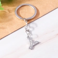 Silver letter Y keychain with sparkling crystals and a durable metal ring for handbags - Letter Y(YZ408Y)