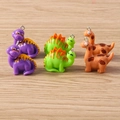 Close-up of cute colorful resin dinosaur charms with metal hooks for DIY jewelry making - Multicolor