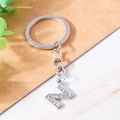 Silver letter N keychain with sparkling rhinestones on a minimalist marble background - Letter Z(YZ408Z)