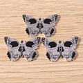 Gothic butterfly metal charms with black enamel and skull texture for DIY jewelry making - Skull Butterfly (YD1927) / 10 Pieces Pack