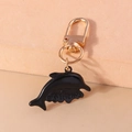 Detail of dolphin keychain with Best Friends engraving and gold spring clip hardware - Dolphin (YZ947)