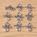 Set of 10 antique silver alloy sports ball charms featuring soccer and basketball themes - 10Pcs Mixed Styles / 10 Pieces Pack