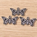 Gothic butterfly pendants with silver coffin cross and skull design for DIY jewelry - Cross Coffin Butterfly (YD1931) / 10 Pieces Pack
