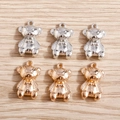 Pendentifs ours en alliage métallique argenté et doré pour la création de bijoux DIY - Ensemble de 20 Pièces / Multicolore