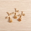 Zinklegering rozenbloem hangers in goudkleur met bladeren voor DIY sieraden maken - 10 Stuks Verpakking / Goud