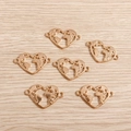 Golden alloy heart-shaped world map pendants for DIY jewelry making accessories set - Gold