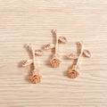 Detail van roségouden rooshangers met verfijnde bloemknoppen en bladeren aan de steel - 10 Stuks Verpakking / Roségoud