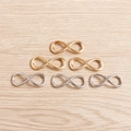 Pack of six infinity symbol jewelry connectors in gold and silver plating for DIY crafts - 20 Pieces Set / Multicolor