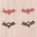 Halloween vleermuis hanger set van legering in zwart en bordeaux voor DIY sieraden maken - 10 Stuks Verpakking / Meerkleurig