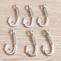 Set of 6 vintage silver fish hook charms with spiral texture for DIY jewelry making - Fishhook Shape / 10 Pieces Pack / Silver