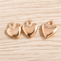 Pack of 3D gold-plated heart-shaped metal charms for DIY jewelry making on wood - Gold