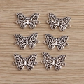 Retro silver plated hollow butterfly charm pendants for DIY jewelry making accessories - 30Pcs Pack / Antique Silver