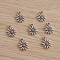 Ciondoli a forma di margherita in argento antico per accessori gioielli fai da te - Argento