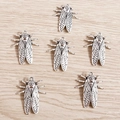 Set mit Zikaden-Insektenanhängern aus Vintage-Silberlegierung für DIY-Schmuckzubehör - Silber