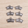 Set of six antique silver nurse hat pendants made of plated alloy for DIY jewelry crafting - 30Pcs Pack / Antique Silver