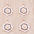 Pendentifs toile d'araignée en alliage avec émail noir et blanc pour bijoux d'Halloween - Lot de 10 / Blanc