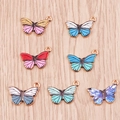 Set di ciondoli a farfalla colorati per gioielli fai-da-te e portachiavi su legno - Colori Sfumati Misti (YD1263hunse)
