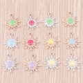DIY colorful sunflower pendants with alloy enamel smiley faces and rhinestones for jewelry - Sun Smiley Face (YD1333) / 10 Pieces Pack / Multicolor