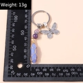 Größen- und Gewichtsdetails des sechseckigen lila Kristall-Schmetterlings-Schlüsselanhängers - Lila Schmetterling Kristallstein (YZ193)