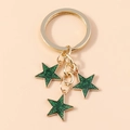 Portachiavi a stella dorata con paillettes verdi per borse e zaini accessori - Verde (YZ175lvse)