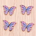 Set di quattro ciondoli a farfalla sfumati viola e blu con cornice in lega d'oro per DIY - Sfumato Rosa e Viola (YD1262zise)