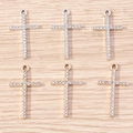 6-piece set of elegant cross pendants in silver and gold with sparkling rhinestones - Mixed Color Cross (YD1493)