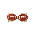 Fiocco per capelli da football in pelle marrone con glitter dorati per cheerleader - Fiocco Oro (MC6738)