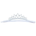 Kristall-Tiara-Haarband für Mädchen mit Perlen und weißem elastischem Band - Silber Stil (MB6754)