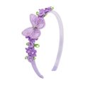 Lila Prinzessin Spitze Schmetterling Haarreif für Mädchen mit Perlen und Blumen-Details - Lila