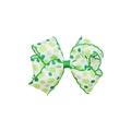 Haarspange mit Kleeblatt-Druck auf weißem Ripsband für den St. Patrick's Day Feiertag - Grün (MC6853)