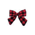 Classic red and black buffalo plaid fabric bow hair clip for girls in vintage British style - Bow Hair Clip (MC6768) / Red and Black Plaid