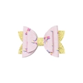 Haarklammer mit rosa Glitzer, Blumenstickerei-Schmetterling und Rollschuh-Muster - Rosa Gelbes Rollschuh-Muster (MC6789)