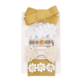 5-teiliges gelbes Haarspangen-Set mit Stoffschleifen und Blumen für Babys - Gelber Cord-Schleife Stil (MS6544)