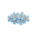 Fermaglio per capelli con fiori ricamati blu e centri eleganti oro arancione - Blu (MC6813)