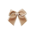 Elegante pinza para el cabello de cinta caqui con perlas sintéticas y pedrería fina - Caqui (MC6803)