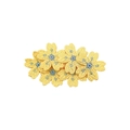 Fermaglio per capelli a fiori gialli ricamati per ragazze con dettagli blu sui petali - Giallo (MC6814)