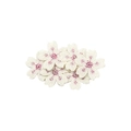 Fermaglio per capelli a fiori con ricamo a ciliegio in bianco sporco e rosa - Bianco (MC6815)